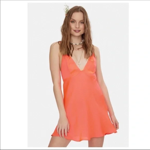 FREE PEOPLE BOHO MINI SUN DRESS V-NECK BOHEMIAN FESTIVAL SLIP A2C - Picture 12 of 16